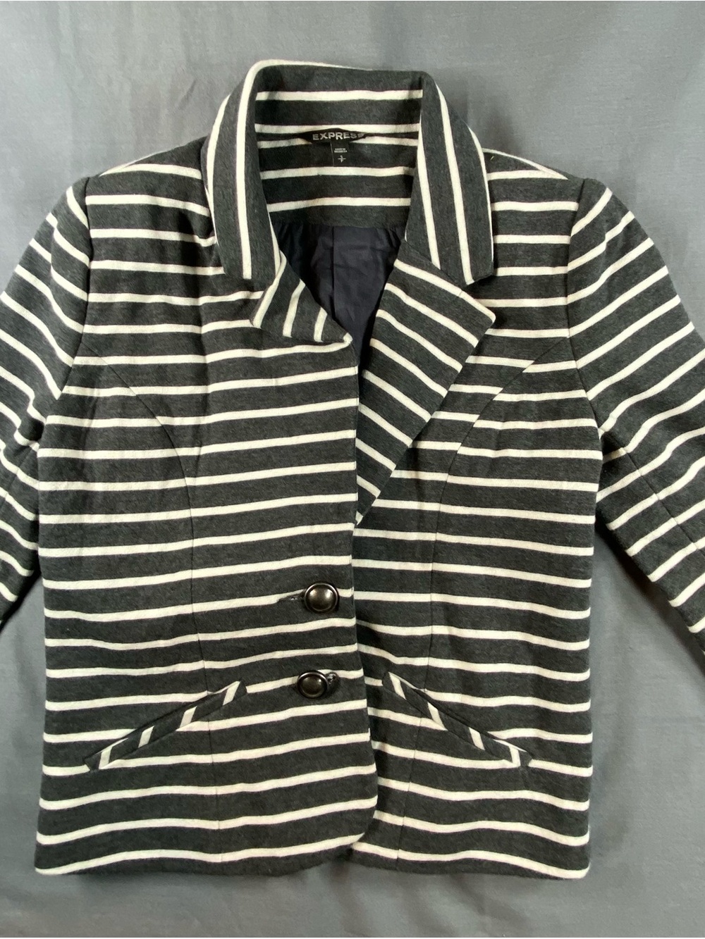 Express Black and White Striped Blazer Size S